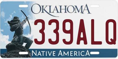 OK license plate 339ALQ