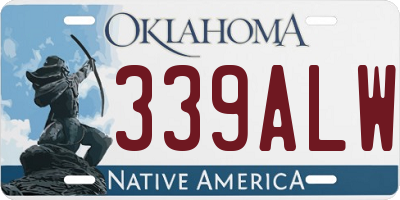 OK license plate 339ALW