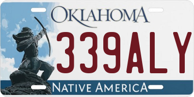 OK license plate 339ALY