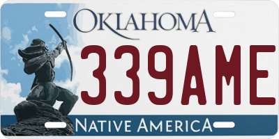 OK license plate 339AME
