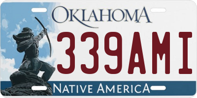 OK license plate 339AMI