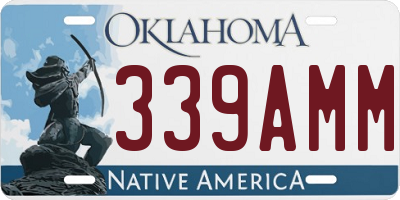 OK license plate 339AMM