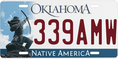 OK license plate 339AMW