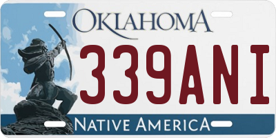 OK license plate 339ANI