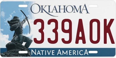 OK license plate 339AOK