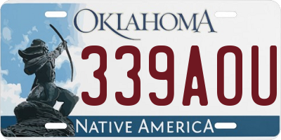 OK license plate 339AOU