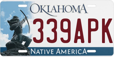 OK license plate 339APK