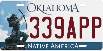 OK license plate 339APP