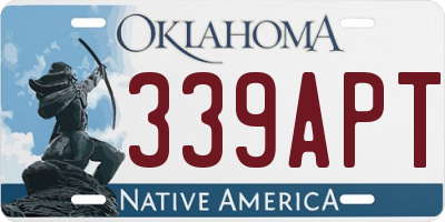 OK license plate 339APT