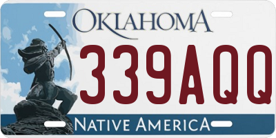 OK license plate 339AQQ