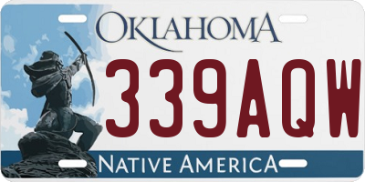 OK license plate 339AQW
