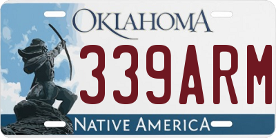 OK license plate 339ARM