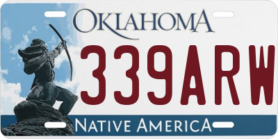 OK license plate 339ARW