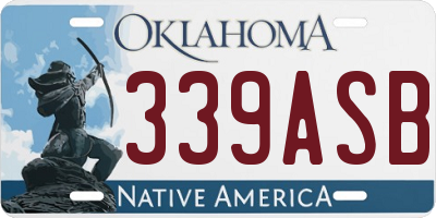 OK license plate 339ASB