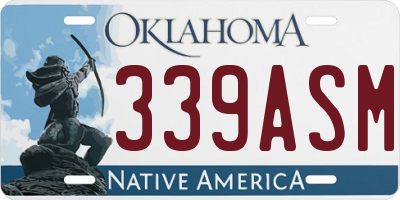 OK license plate 339ASM