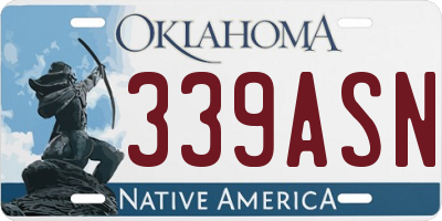 OK license plate 339ASN