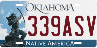 OK license plate 339ASV