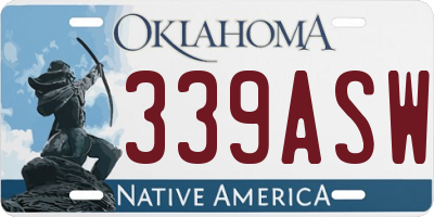 OK license plate 339ASW