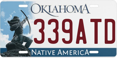 OK license plate 339ATD