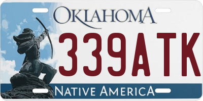 OK license plate 339ATK
