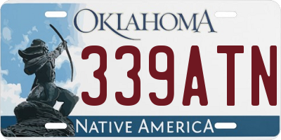 OK license plate 339ATN