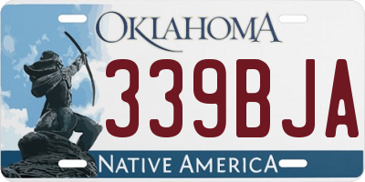 OK license plate 339BJA