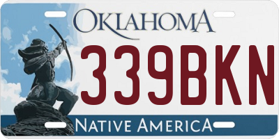 OK license plate 339BKN