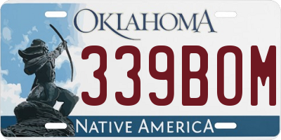 OK license plate 339BOM