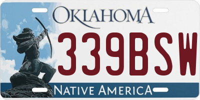 OK license plate 339BSW