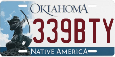 OK license plate 339BTY