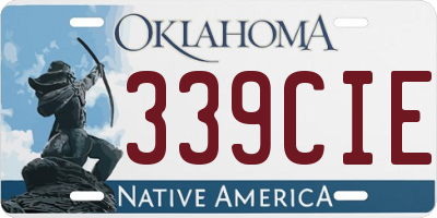 OK license plate 339CIE