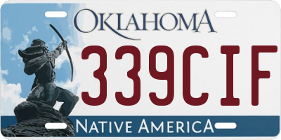 OK license plate 339CIF