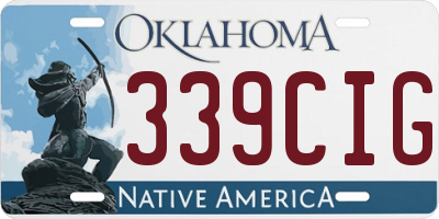 OK license plate 339CIG
