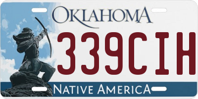 OK license plate 339CIH