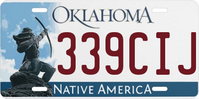 OK license plate 339CIJ
