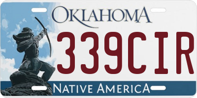 OK license plate 339CIR