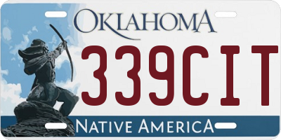 OK license plate 339CIT