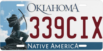 OK license plate 339CIX