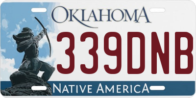 OK license plate 339DNB