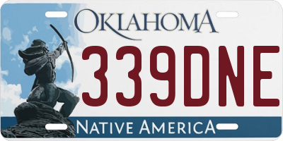OK license plate 339DNE
