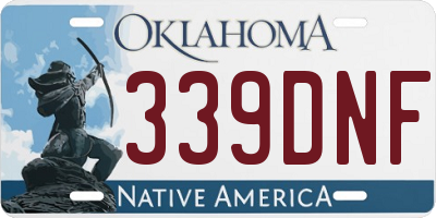 OK license plate 339DNF