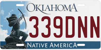 OK license plate 339DNN
