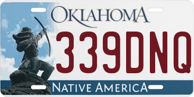 OK license plate 339DNQ