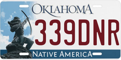 OK license plate 339DNR