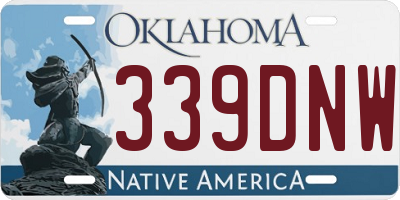 OK license plate 339DNW