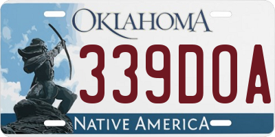 OK license plate 339DOA