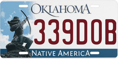 OK license plate 339DOB