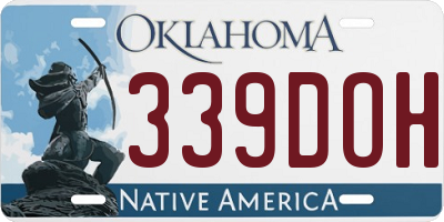 OK license plate 339DOH