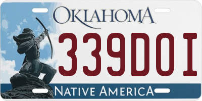 OK license plate 339DOI