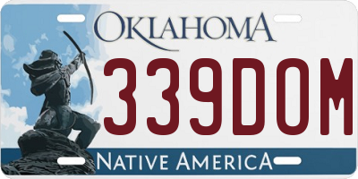OK license plate 339DOM